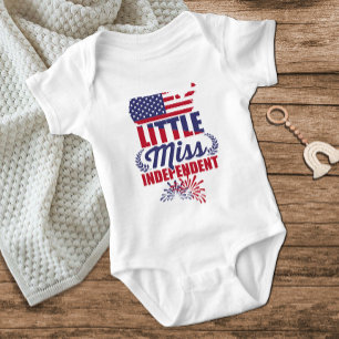 Little Miss Oberoende Rött vitt blått Julflicka T Shirt