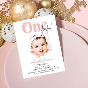 Little miss Oenderful 1st födelsedagsinbjudan Inbjudningar