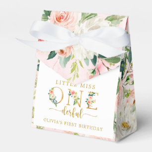 Little Miss Oenderful Blommigt 1st Birthday Party Presentaskar