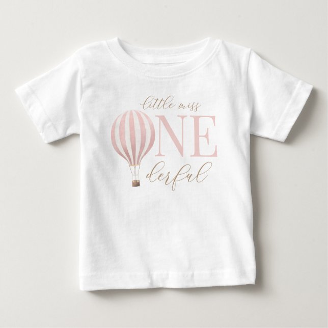 Little Miss Oenderful Luftballong 1st Birthday T Shirt (Framsida)
