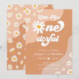 Little Miss ONE001st Birthday Boho Daisy Inbjudningar