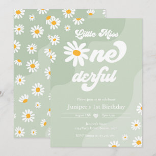 Little Miss ONE001st Birthday Boho Daisy Inbjudningar