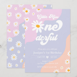 Little Miss ONE001st Birthday Boho Daisy Inbjudningar