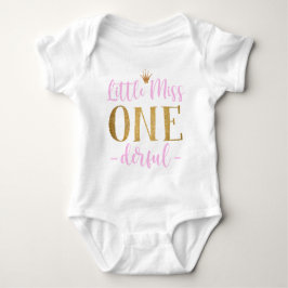 Little Miss One Derful 1st Birthday Baby T Shirt
