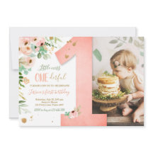 Little Miss Onederful 1:a Birthday Inbjudan Blommi