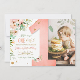 Little Miss Onederful 1:a Birthday Inbjudan Blommi