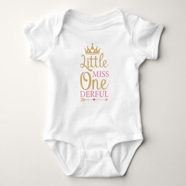 Little Miss Onederful 1:a födelsedagen T Shirt (Framsida)