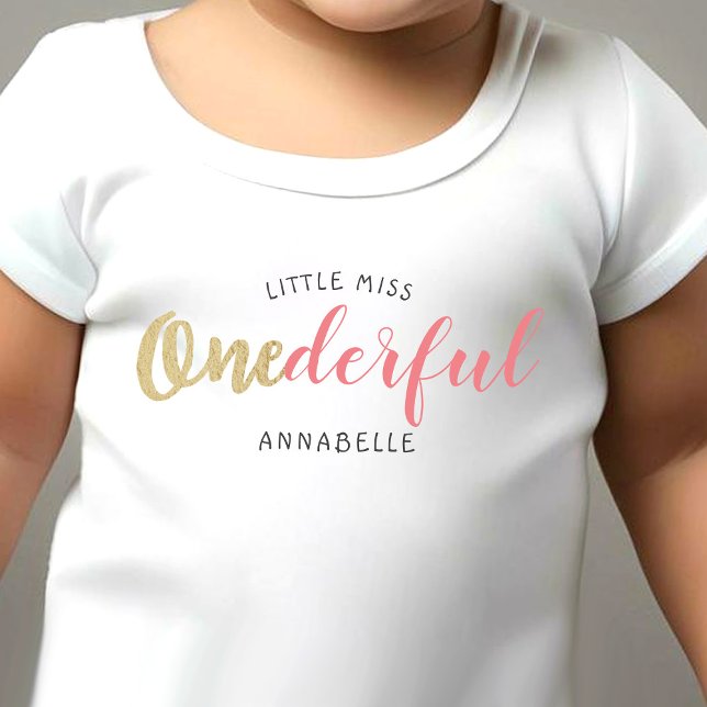 Little Miss Onederful 1:a födelsedagen T Shirt (Skapare uppladdad)