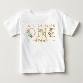 Little Miss Onederful 1:a födelsedagen Tee Baby