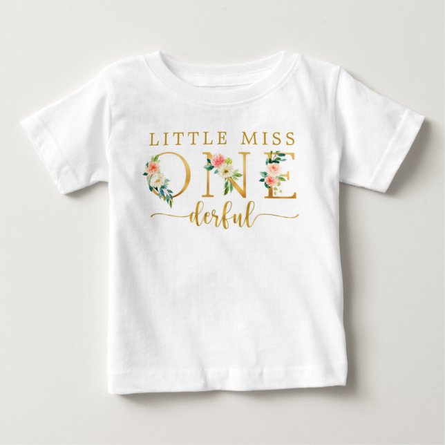 Little Miss Onederful 1:a födelsedagen Tee Baby (Framsida)