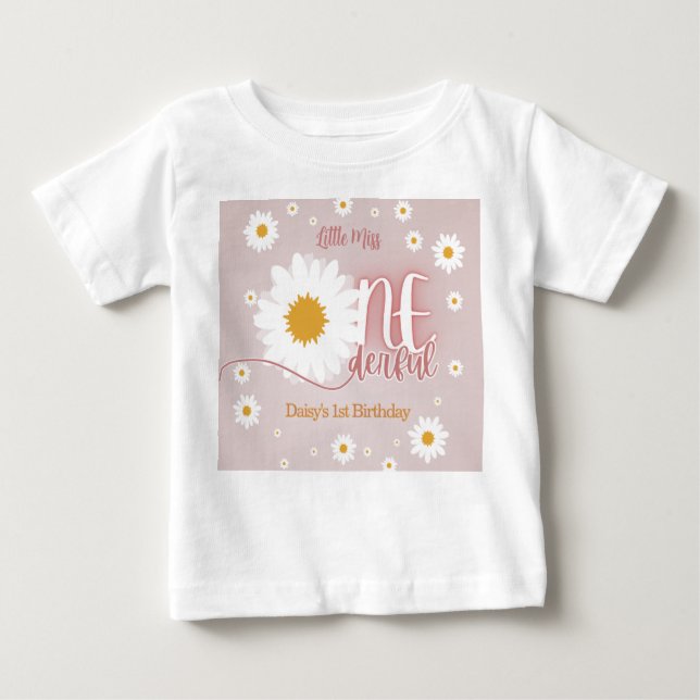 Little Miss Onederful 1-årsdag T Shirt (Framsida)