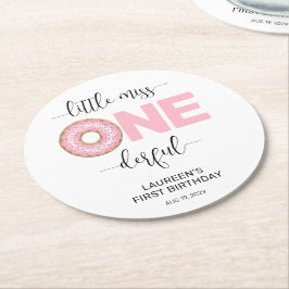 Little Miss Onederful 1st Birthday Underlägg Papper Rund