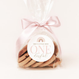 Little Miss Onederful Boho Rainbow Birthday Runt Klistermärke