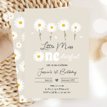 Little Miss Onederful Daisy Creme Sand Birthday