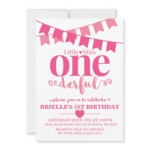 Little Miss Onederful Första Födelsedagsinbjudan