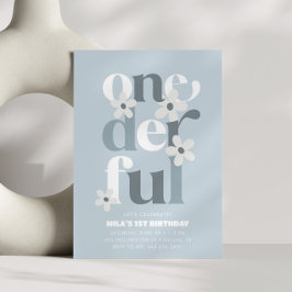 Little Miss Onederful Groovy Daisy 1:a födelsedage Inbjudningar