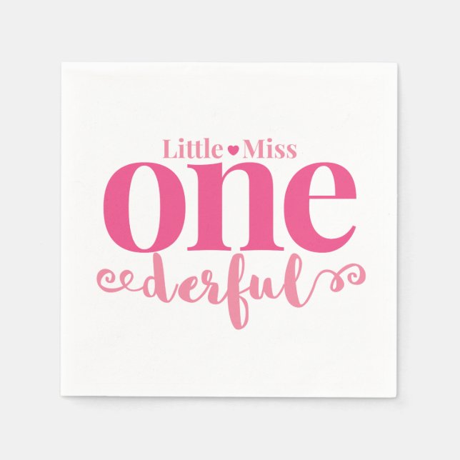 Little Miss Onederful Party Napkins Pappersservett (Framsidan)