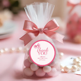 Little Miss Onederful Rosa bågar första födelsedag Runt Klistermärke