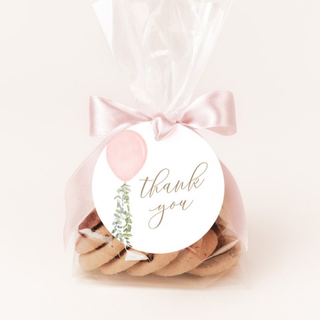 Little Miss Onederful Rosa Balloon Birthday Gåvor Etiketter (Skapare uppladdad)