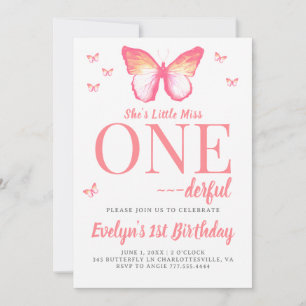 Little Miss Onederful Rosa Boho 1st Birthday Inbjudningar