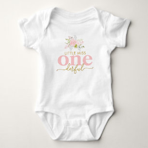 Little Miss ONEderful Rosa ros Första födelsedag T Shirt