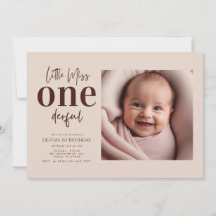 Little Miss ONEderful-skriptfoto Inbjudningar