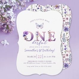 Little Miss Onederful WildblomBirthday Inbjudan