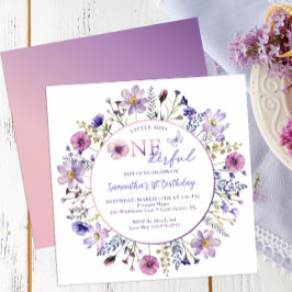 Little Miss Onederful Wildblomma 1st Birthday Inbjudningar