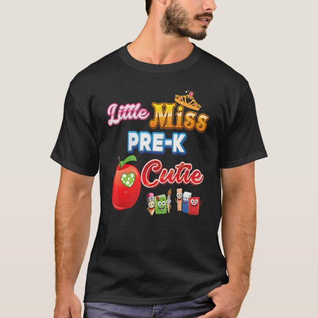 Little Miss Pre K Cutie Cute Kid Back to school Te T Shirt (Framsida)