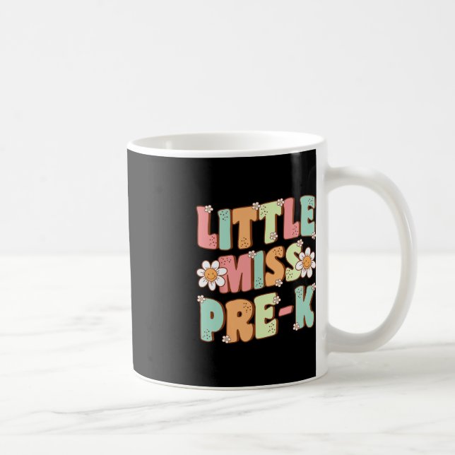 Little Miss Pre-K Girls Back to school Retro Daugh Kaffemugg (Höger)