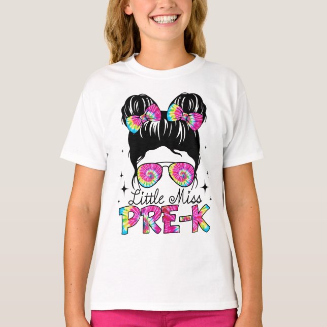 Little Miss Pre-K Girls Back to school T Shirt (Framsida)