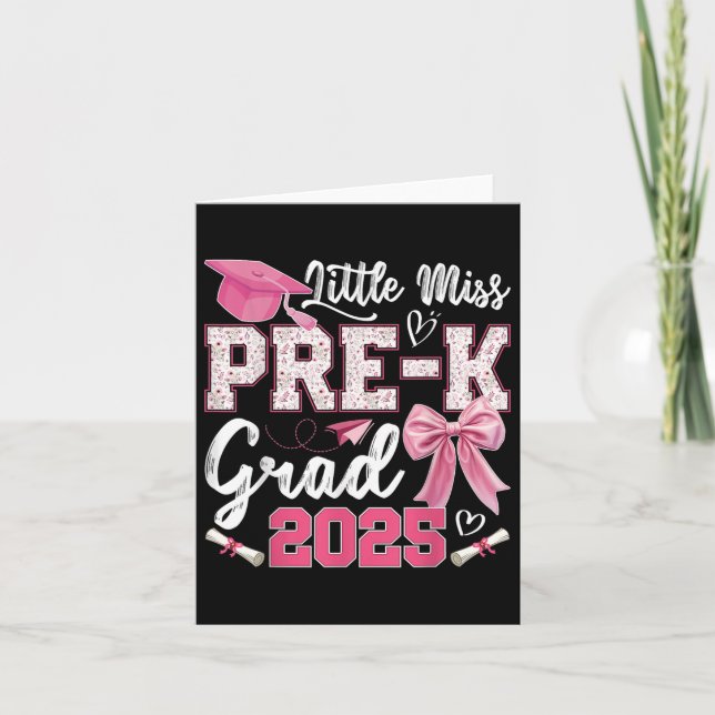 Little Miss Pre-k Grad 2025 Coquette Preschool Gra Kort (Framsida)