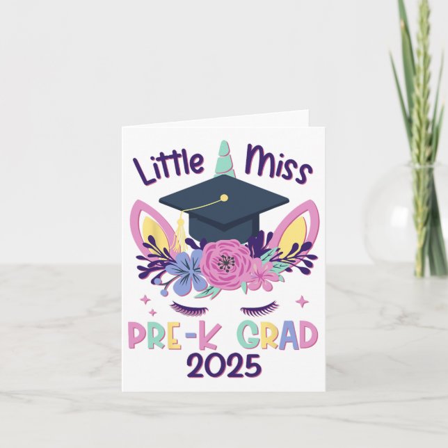 Little Miss Pre-k Grad Preschool Prek Studenten 2 Kort (Framsida)