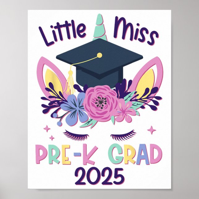 Little Miss Pre-k Grad Preschool Prek Studenten 2 Poster (Framsidan)