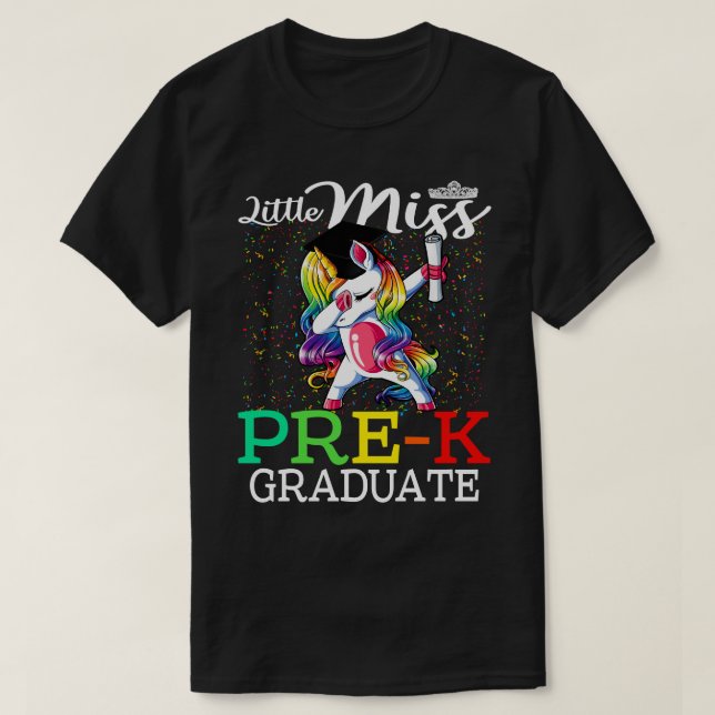 Little Miss Pre-K Student Unicorn T Shirt (Design framsida)