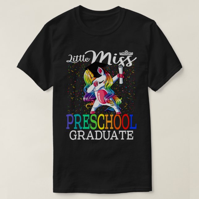 Little Miss Preschool Student Unicorn T Shirt (Design framsida)