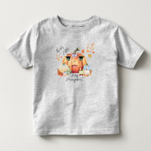 Little Miss Pumpkin Funny Quote Tecknad Ansikte Fa T Shirt