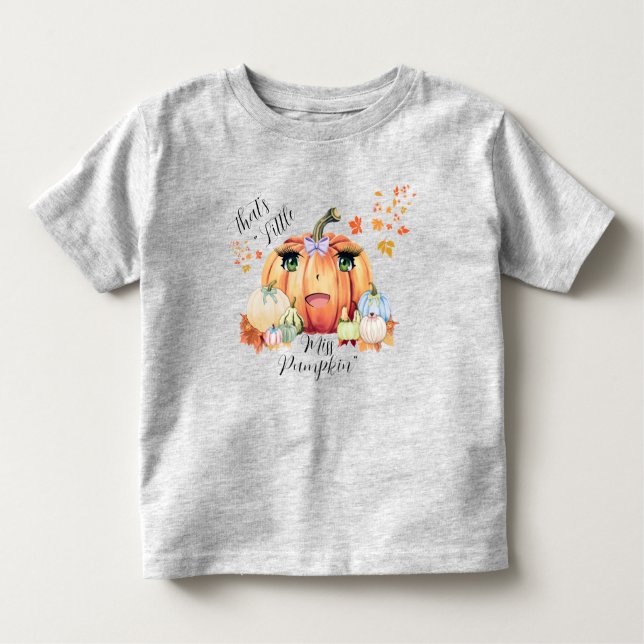 Little Miss Pumpkin Funny Quote Tecknad Ansikte Fa T Shirt (Framsida)