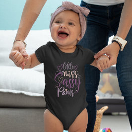 Little Miss Sassy Byxor Lila Typography Girl T Shirt