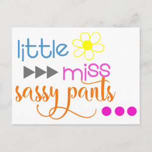 Little Miss Sassy Byxor Vykort