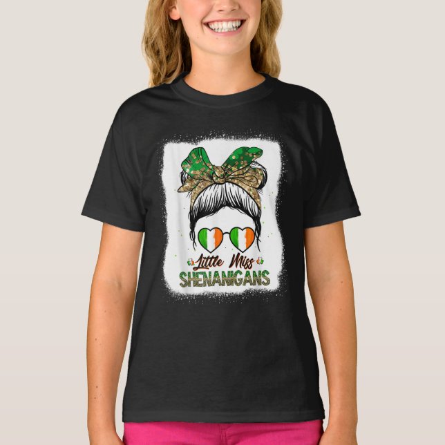 Little Miss Shenanigans St patricks day T Shirt (Framsida)