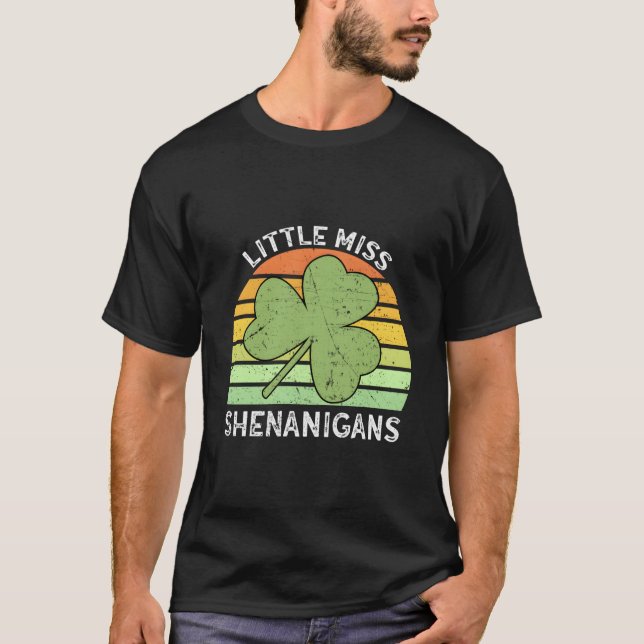 Little Miss Shenanigans St Patricks Day T Shirt (Framsida)