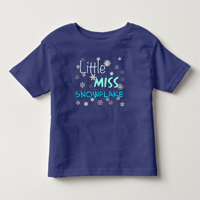 Little Miss Snowflake Småbarn T-Shirt (Framsida)