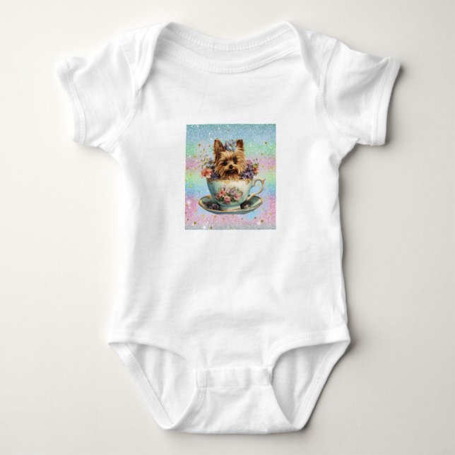 Little Miss Tekopp Yorkie T Shirt (Framsida)