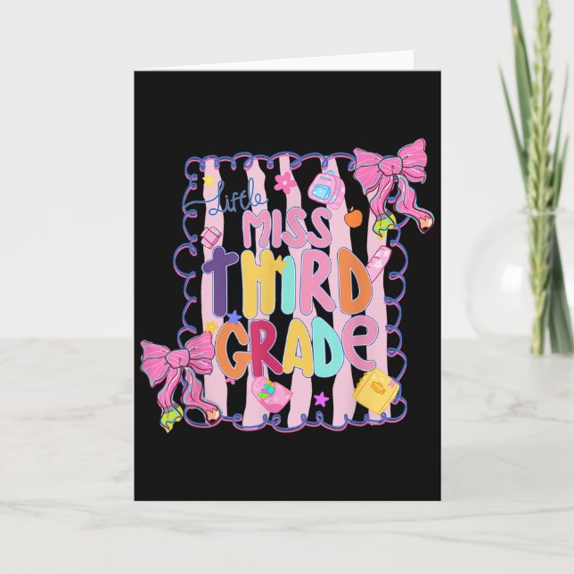 Little Miss Third Grade First Day Of 3rd Grade Coq Kort (Framsida)