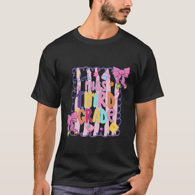 Little Miss Third Grade First Day Of 3rd Grade Coq T Shirt (Framsida)