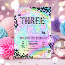 Little Miss Threenage Rainbow Leopard 3rd Birthday