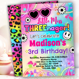 Little Miss Threenager 3:e födelsedag Inbjudningar
