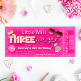 Little Miss Threenager - 3:e födelsedagen Biljett Inbjudningar