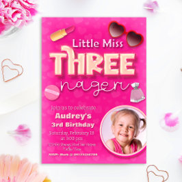 Little Miss Threenager - 3:e födelsedagen för flic Inbjudningar